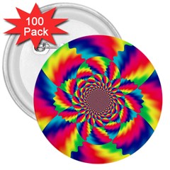 Colorful Psychedelic Art Background 3  Buttons (100 pack) 