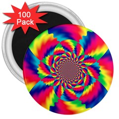 Colorful Psychedelic Art Background 3  Magnets (100 pack)