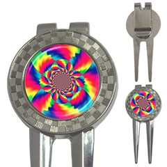 Colorful Psychedelic Art Background 3-in-1 Golf Divots