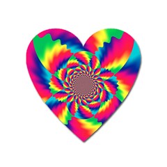 Colorful Psychedelic Art Background Heart Magnet