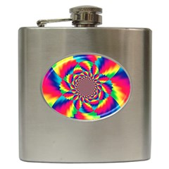 Colorful Psychedelic Art Background Hip Flask (6 oz)