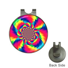 Colorful Psychedelic Art Background Hat Clips with Golf Markers