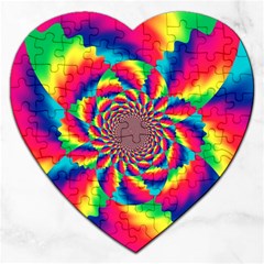 Colorful Psychedelic Art Background Jigsaw Puzzle (Heart)