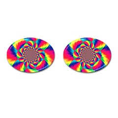 Colorful Psychedelic Art Background Cufflinks (oval) by Amaryn4rt