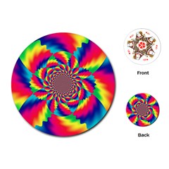 Colorful Psychedelic Art Background Playing Cards (Round) 