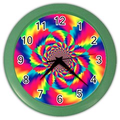 Colorful Psychedelic Art Background Color Wall Clocks