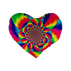 Colorful Psychedelic Art Background Standard 16  Premium Heart Shape Cushions