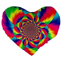 Colorful Psychedelic Art Background Large 19  Premium Heart Shape Cushions