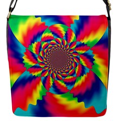 Colorful Psychedelic Art Background Flap Messenger Bag (S)