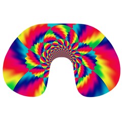 Colorful Psychedelic Art Background Travel Neck Pillows