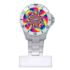 Colorful Psychedelic Art Background Plastic Nurses Watch