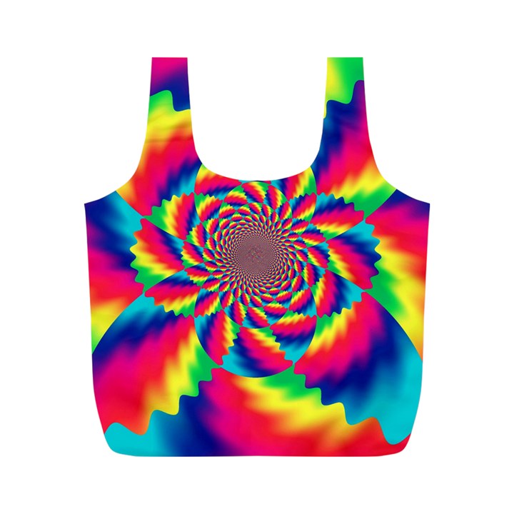 Colorful Psychedelic Art Background Full Print Recycle Bags (M) 