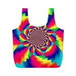 Colorful Psychedelic Art Background Full Print Recycle Bags (M)  Back