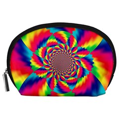 Colorful Psychedelic Art Background Accessory Pouches (Large) 