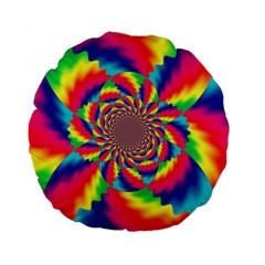 Colorful Psychedelic Art Background Standard 15  Premium Flano Round Cushions