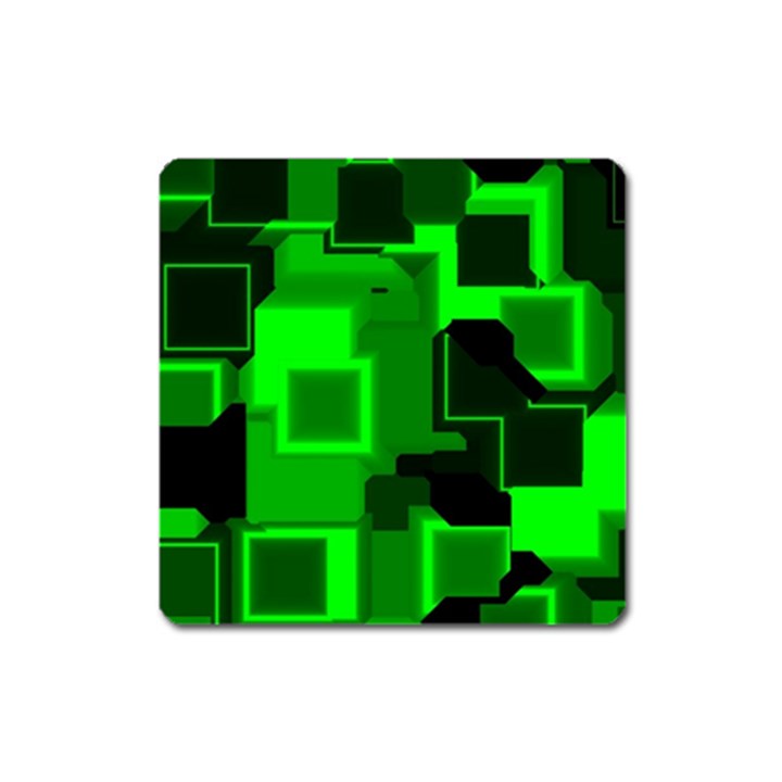 Cyber Glow Square Magnet