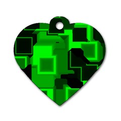 Cyber Glow Dog Tag Heart (one Side)