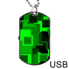 Cyber Glow Dog Tag Usb Flash (one Side) by Amaryn4rt