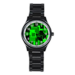 Cyber Glow Stainless Steel Round Watch by Amaryn4rt