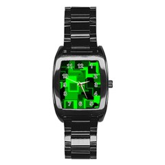 Cyber Glow Stainless Steel Barrel Watch