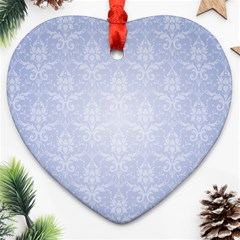 Damask Pattern Wallpaper Blue Ornament (heart)