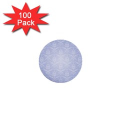 Damask Pattern Wallpaper Blue 1  Mini Buttons (100 Pack) 