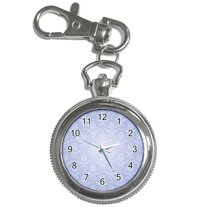 Damask Pattern Wallpaper Blue Key Chain Watches