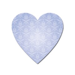 Damask Pattern Wallpaper Blue Heart Magnet