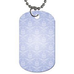 Damask Pattern Wallpaper Blue Dog Tag (one Side)