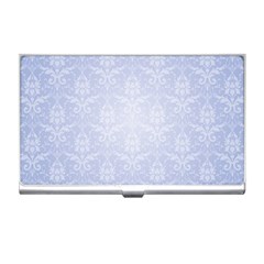 Damask Pattern Wallpaper Blue Business Card Holders