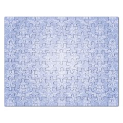 Damask Pattern Wallpaper Blue Rectangular Jigsaw Puzzl