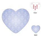 Damask Pattern Wallpaper Blue Playing Cards (Heart)  Front