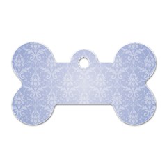 Damask Pattern Wallpaper Blue Dog Tag Bone (one Side)