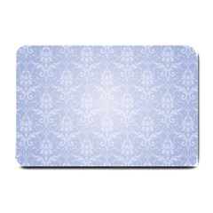 Damask Pattern Wallpaper Blue Small Doormat 