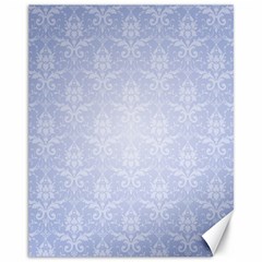 Damask Pattern Wallpaper Blue Canvas 11  X 14  