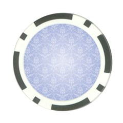 Damask Pattern Wallpaper Blue Poker Chip Card Guard