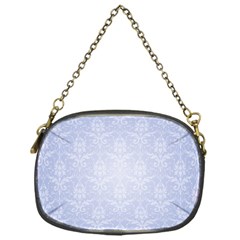 Damask Pattern Wallpaper Blue Chain Purses (one Side) 