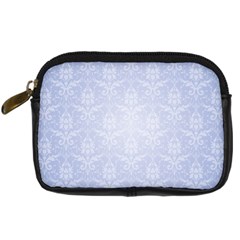 Damask Pattern Wallpaper Blue Digital Camera Cases