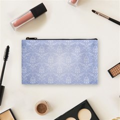 Damask Pattern Wallpaper Blue Cosmetic Bag (small) 