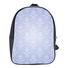 Damask Pattern Wallpaper Blue School Bags(large)  by Amaryn4rt