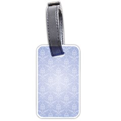 Damask Pattern Wallpaper Blue Luggage Tags (one Side) 