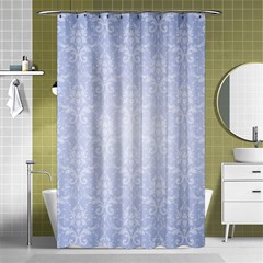 Damask Pattern Wallpaper Blue Shower Curtain 48  X 72  (small) 