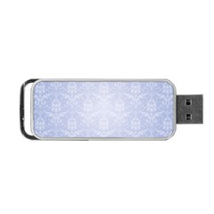 Damask Pattern Wallpaper Blue Portable Usb Flash (two Sides)