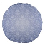 Damask Pattern Wallpaper Blue Large 18  Premium Round Cushions Front