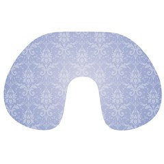 Damask Pattern Wallpaper Blue Travel Neck Pillows