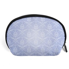 Damask Pattern Wallpaper Blue Accessory Pouches (large) 