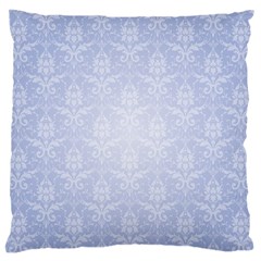 Damask Pattern Wallpaper Blue Large Flano Cushion Case (one Side) by Amaryn4rt