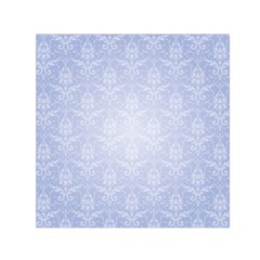 Damask Pattern Wallpaper Blue Small Satin Scarf (square)