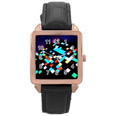 Dance Floor Rose Gold Leather Watch 