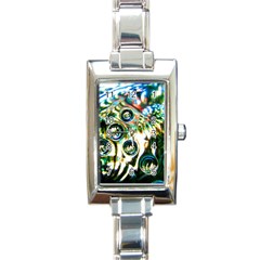 Dark Abstract Bubbles Rectangle Italian Charm Watch